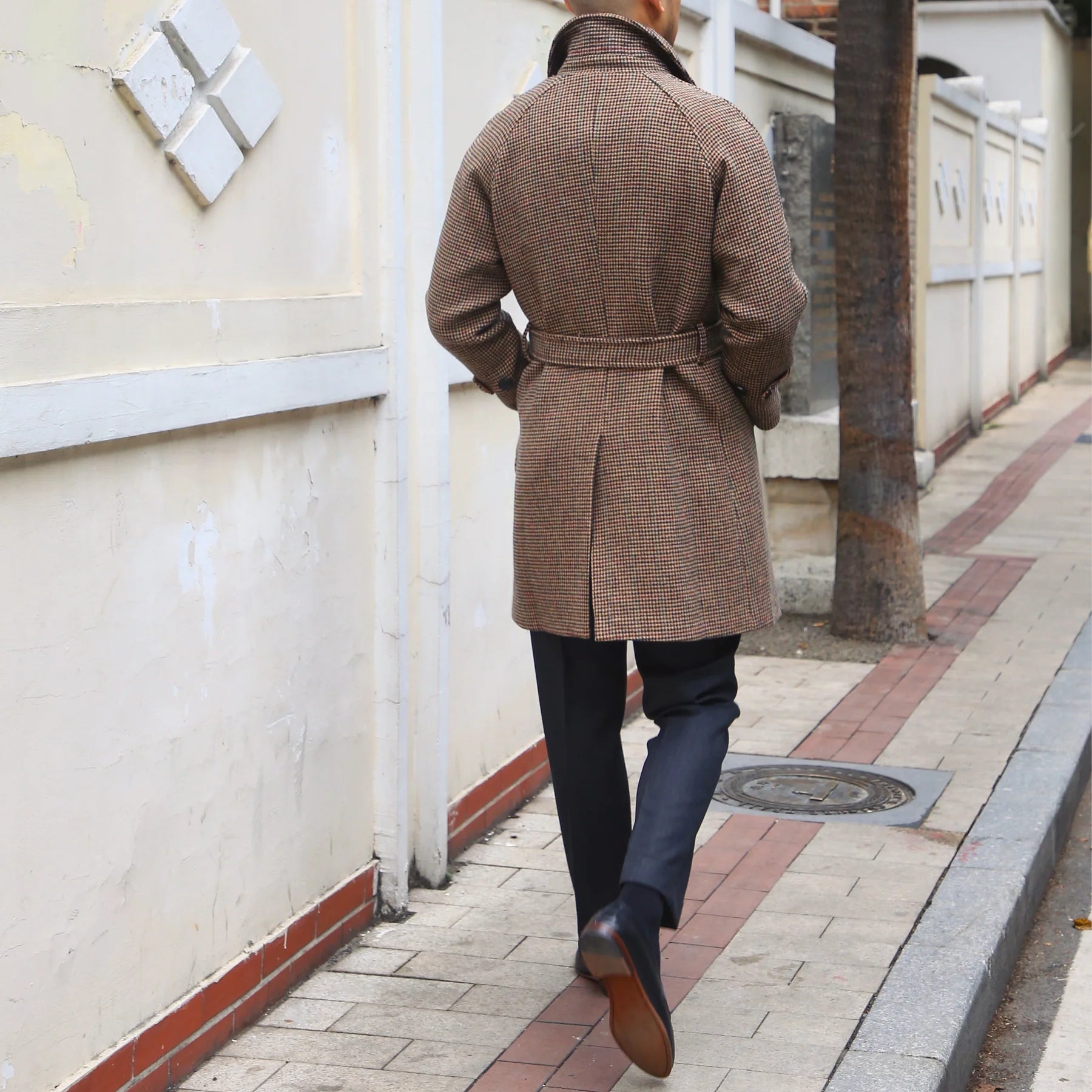 Manteau ceinturé à chevrons - Cap